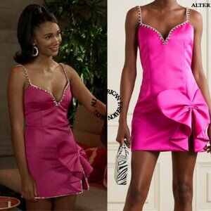 NWT AREA NYC Hot Pink Sweetheart Bow Mini Dress